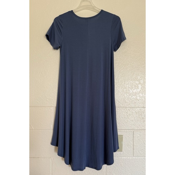 LuLaRoe Midi Dress Women's Size XS Blue Short Sleeve Scoop Neck Pullover Boho - Picture 3 of 10